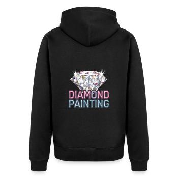 Diamond Painting Diamond Painter - Unisex Premium Bio Zip Hoodie - Schwarz - Hinten - Nico (187cm)
