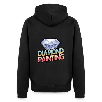 Diamond Painting Diamond Painter - Unisex Premium Bio Zip Hoodie - Schwarz - Hinten - Nico (187cm)