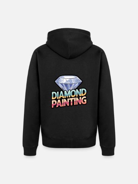 Diamond Painting Diamond Painter - Unisex Premium Organic Zip Hoodie - black
