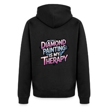 Diamond Painting Diamond Painter - Unisex Premium Bio Zip Hoodie - Schwarz - Hinten - Nico (187cm)