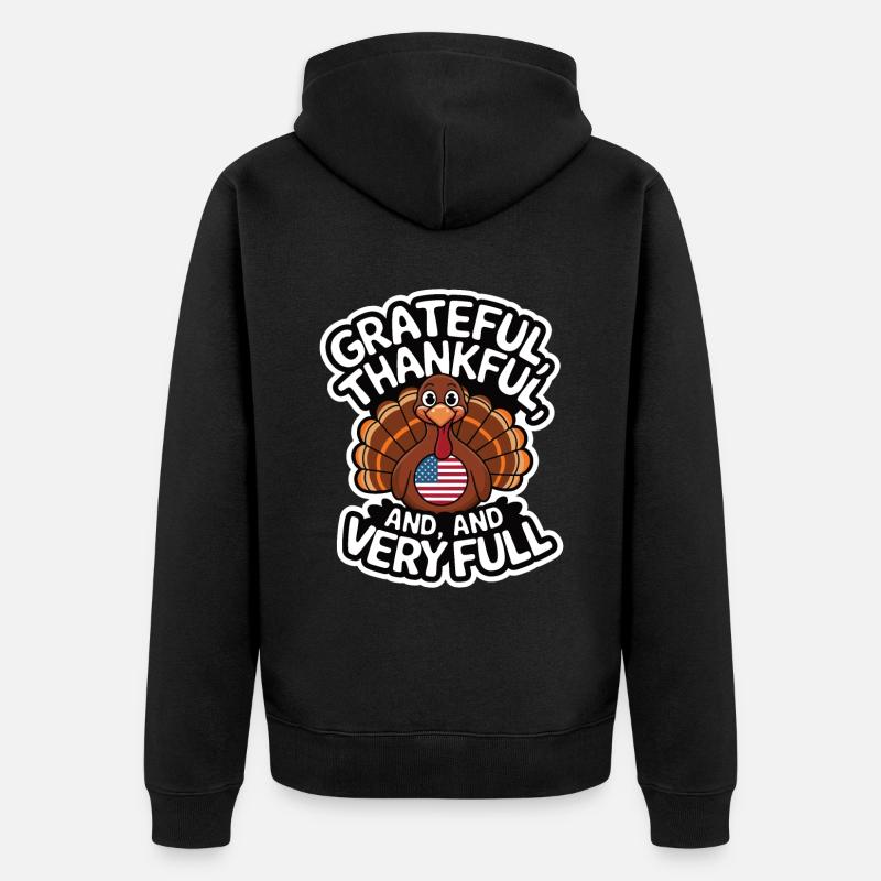 Dinde drôle de Thanksgiving - Veste à capuche bio Premium Unisexe - noir