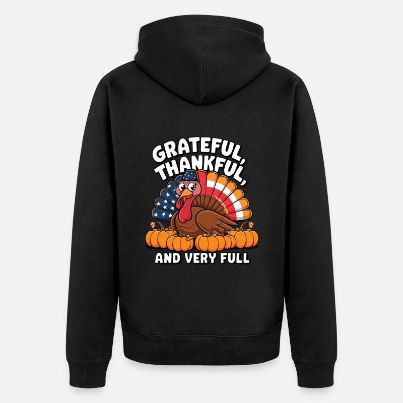 Dinde drôle de Thanksgiving - Veste à capuche bio Premium Unisexe - noir