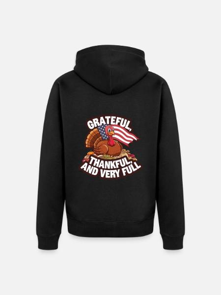 Dinde drôle de Thanksgiving - Veste à capuche bio Premium Unisexe - noir
