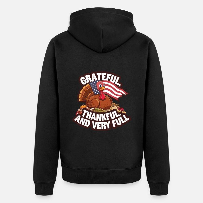 Dinde drôle de Thanksgiving - Veste à capuche bio Premium Unisexe - noir
