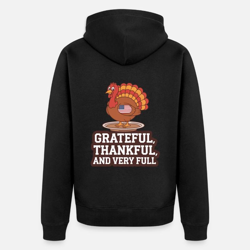 Dinde drôle de Thanksgiving - Veste à capuche bio Premium Unisexe - noir