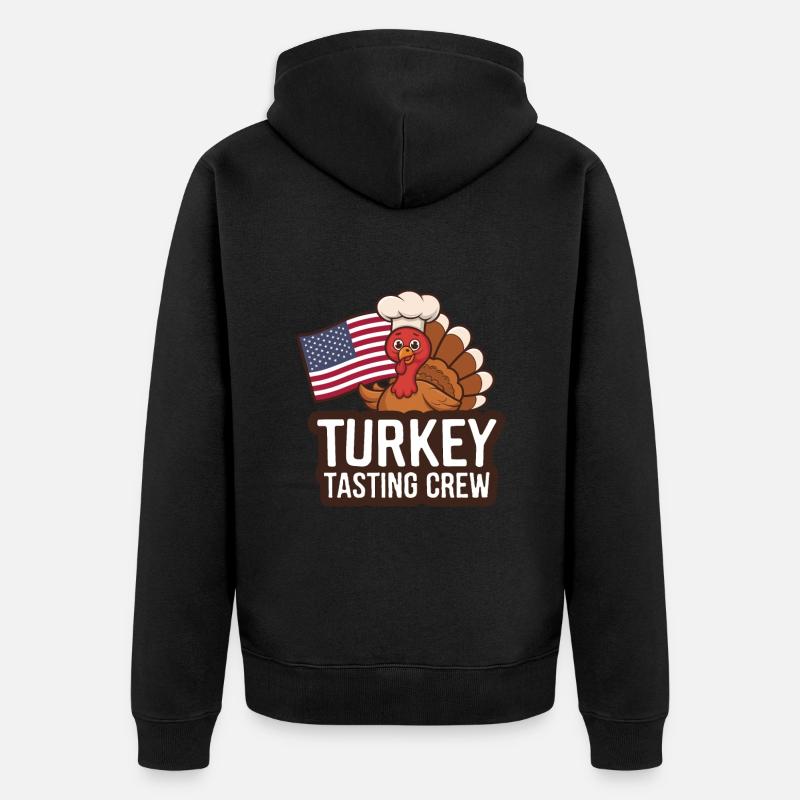 Dinde drôle de Thanksgiving - Veste à capuche bio Premium Unisexe - noir