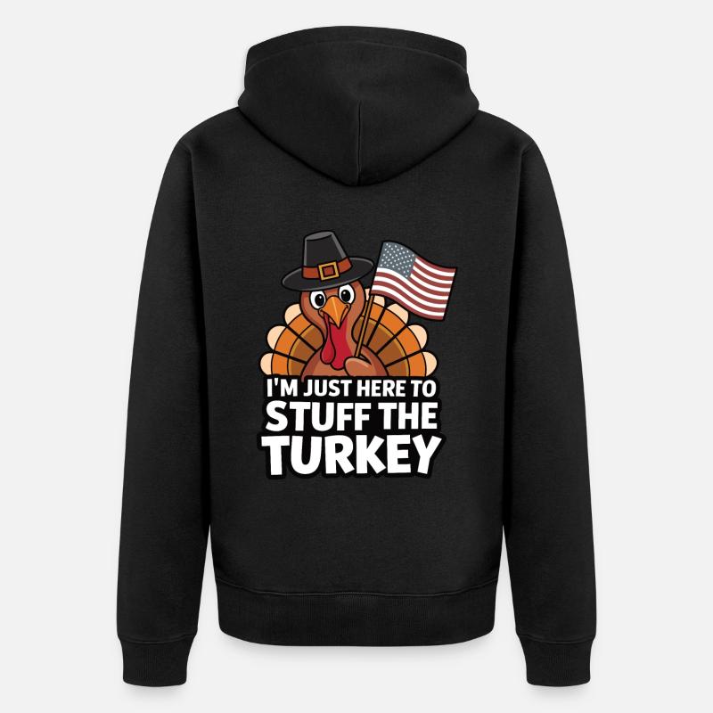 Dinde drôle de Thanksgiving - Veste à capuche bio Premium Unisexe - noir