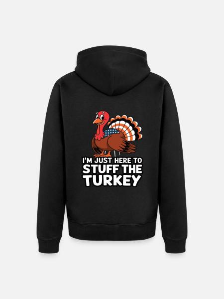 Funny Thanksgiving Turkey - Unisex Premium Organic Zip Hoodie - black