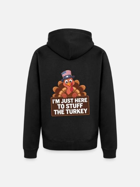 Funny Thanksgiving Turkey - Unisex Premium Organic Zip Hoodie - black