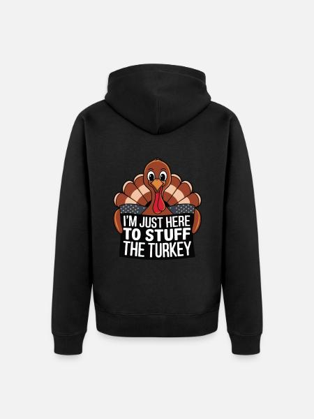 Funny Thanksgiving Turkey - Unisex Premium Organic Zip Hoodie - black
