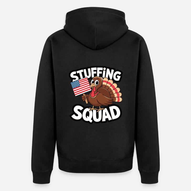 Dinde drôle de Thanksgiving - Veste à capuche bio Premium Unisexe - noir