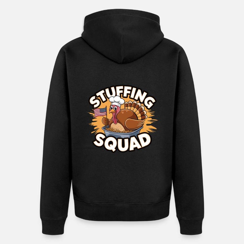 Dinde drôle de Thanksgiving - Veste à capuche bio Premium Unisexe - noir