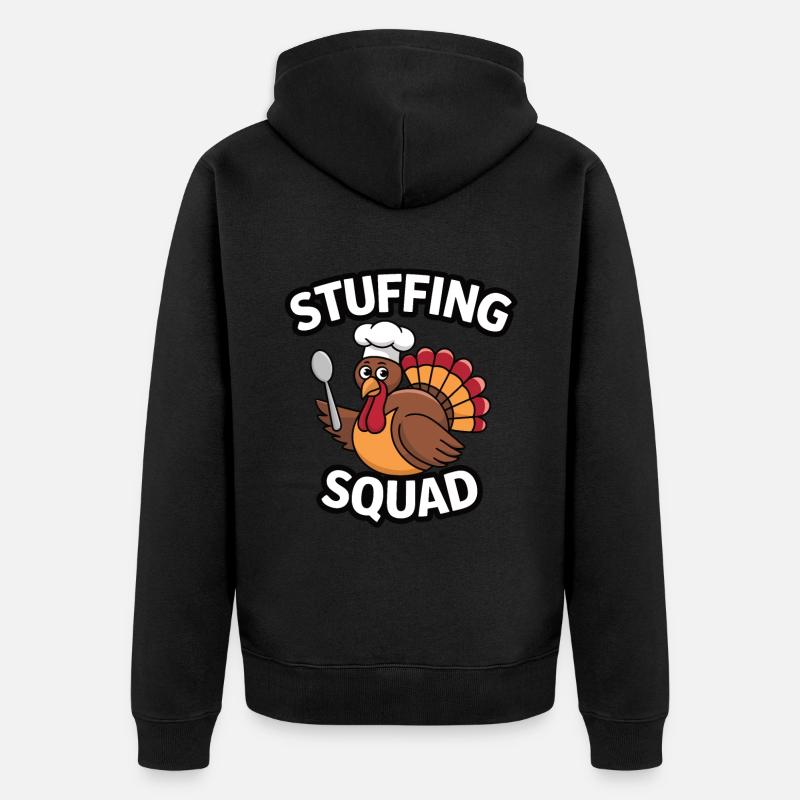 Dinde drôle de Thanksgiving - Veste à capuche bio Premium Unisexe - noir
