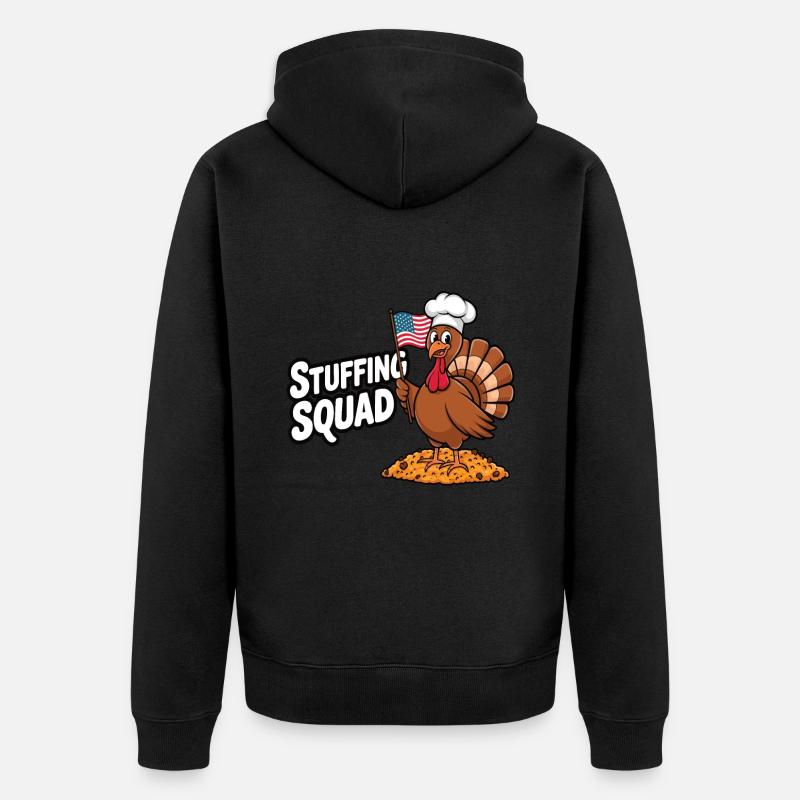 Dinde drôle de Thanksgiving - Veste à capuche bio Premium Unisexe - noir