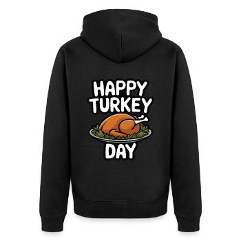 Dinde drôle de Thanksgiving - Veste à capuche bio Premium Unisexe - noir - Dos - Nico (187cm)