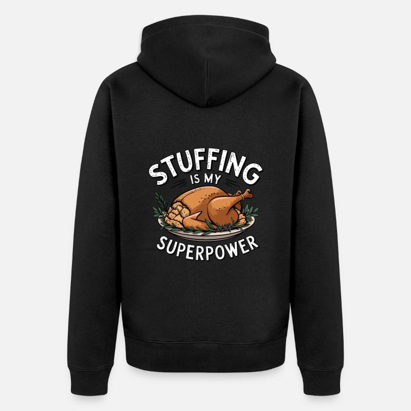 Dinde drôle de Thanksgiving - Veste à capuche bio Premium Unisexe - noir