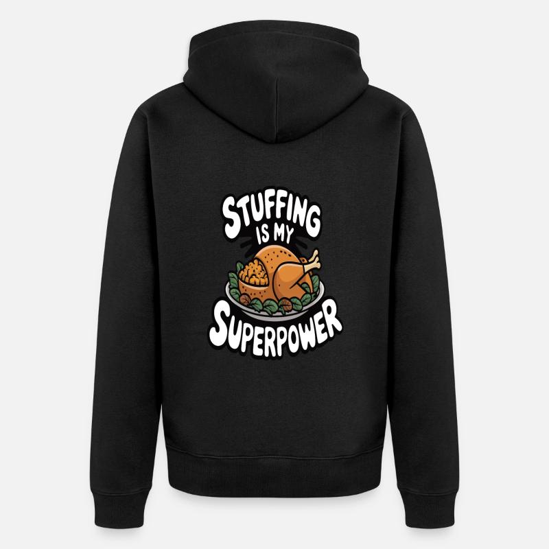 Dinde drôle de Thanksgiving - Veste à capuche bio Premium Unisexe - noir