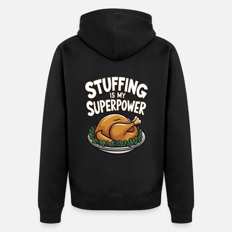 Dinde drôle de Thanksgiving - Veste à capuche bio Premium Unisexe - noir
