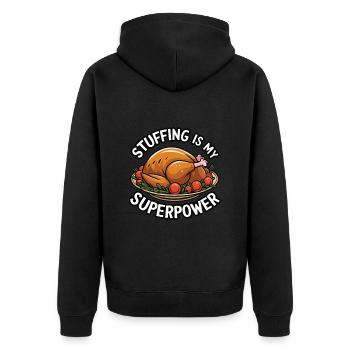Dinde drôle de Thanksgiving - Veste à capuche bio Premium Unisexe - noir - Dos - Nico (187cm)