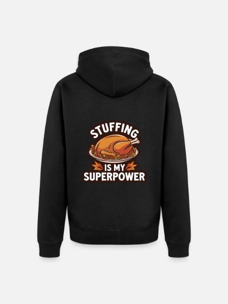 Dinde drôle de Thanksgiving - Veste à capuche bio Premium Unisexe - noir