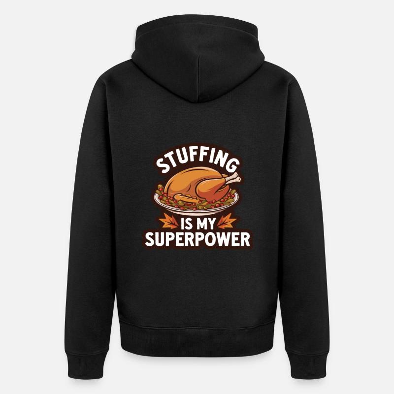 Dinde drôle de Thanksgiving - Veste à capuche bio Premium Unisexe - noir