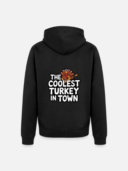 Lustiger Thanksgiving Truthahn - Unisex Premium Bio Zip Hoodie - Schwarz