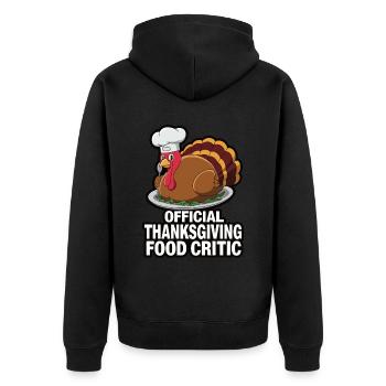 Dinde drôle de Thanksgiving - Veste à capuche bio Premium Unisexe - noir - Dos - Nico (187cm)