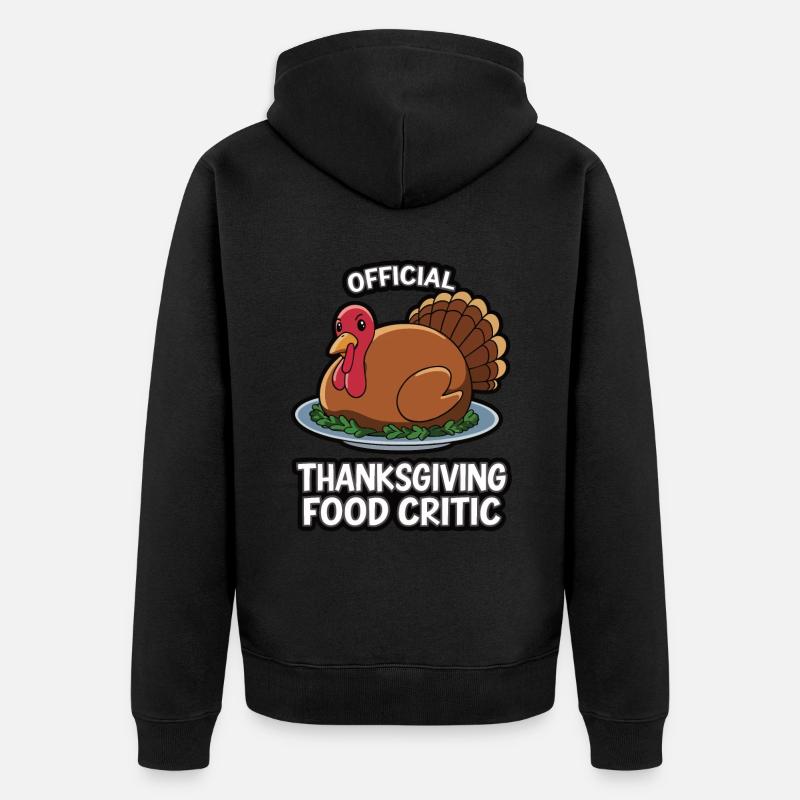 Dinde drôle de Thanksgiving - Veste à capuche bio Premium Unisexe - noir