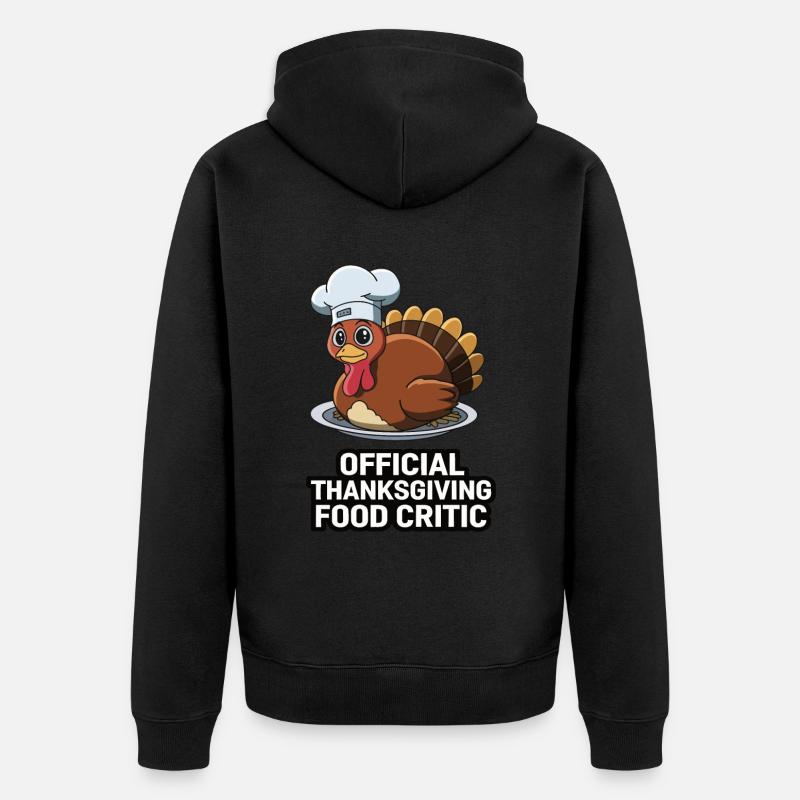 Dinde drôle de Thanksgiving - Veste à capuche bio Premium Unisexe - noir