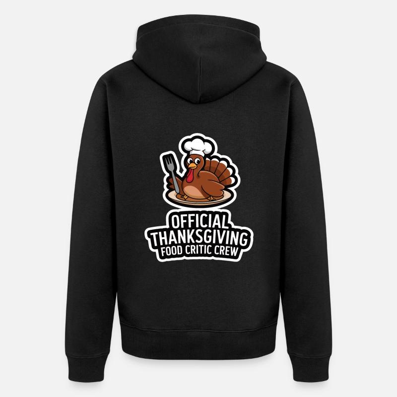 Dinde drôle de Thanksgiving - Veste à capuche bio Premium Unisexe - noir