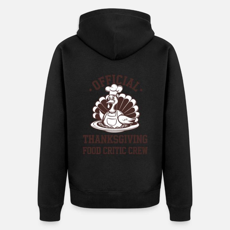 Dinde drôle de Thanksgiving - Veste à capuche bio Premium Unisexe - noir