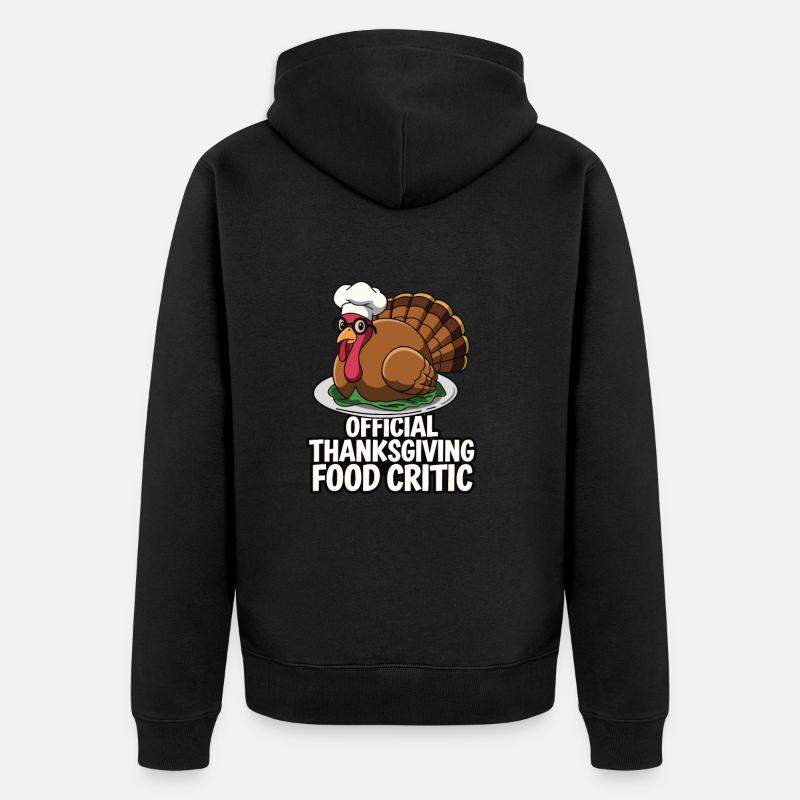 Dinde drôle de Thanksgiving - Veste à capuche bio Premium Unisexe - noir