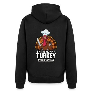 Maman Turquie Thanksgiving - Veste à capuche bio Premium Unisexe - noir - Dos - Nico (187cm)