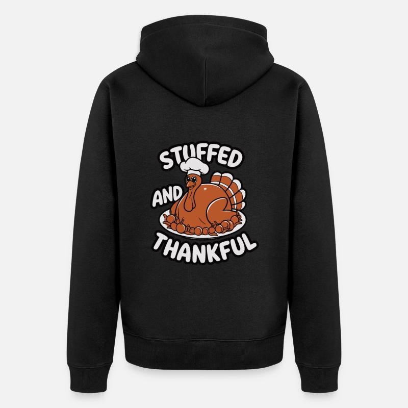 Dinde drôle de Thanksgiving - Veste à capuche bio Premium Unisexe - noir