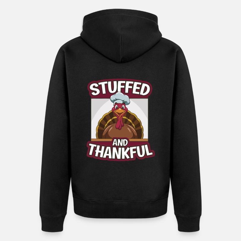 Dinde drôle de Thanksgiving - Veste à capuche bio Premium Unisexe - noir