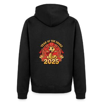 Année Chinoise 2025 Année du Serpent - Veste à capuche bio Premium Unisexe - noir - Dos - Nico (187cm)