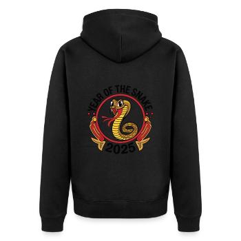 Année Chinoise 2025 Année du Serpent - Veste à capuche bio Premium Unisexe - noir - Dos - Nico (187cm)