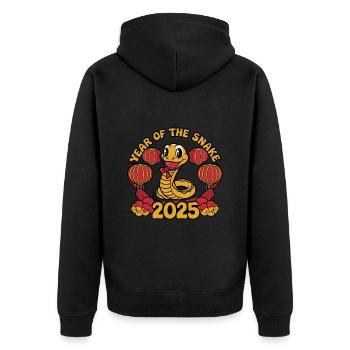 Année Chinoise 2025 Année du Serpent - Veste à capuche bio Premium Unisexe - noir - Dos - Nico (187cm)