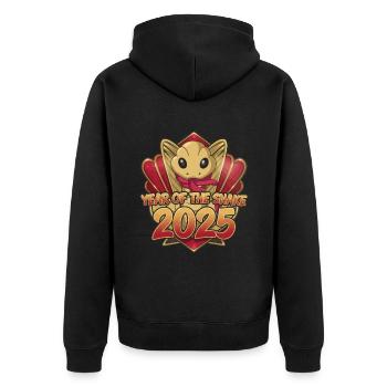 Année Chinoise 2025 Année du Serpent - Veste à capuche bio Premium Unisexe - noir - Dos - Nico (187cm)