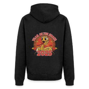 Année Chinoise 2025 Année du Serpent - Veste à capuche bio Premium Unisexe - noir - Dos - Nico (187cm)