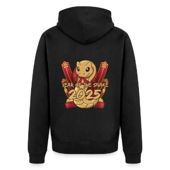Année Chinoise 2025 Année du Serpent - Veste à capuche bio Premium Unisexe - noir - Dos - Nico (187cm)