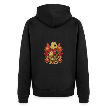 Année Chinoise 2025 Année du Serpent - Veste à capuche bio Premium Unisexe - noir - Dos - Nico (187cm)