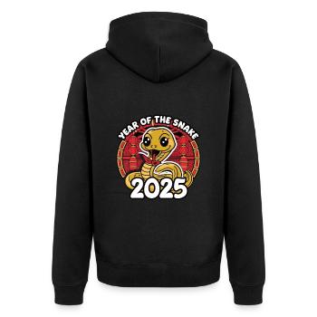 Année Chinoise 2025 Année du Serpent - Veste à capuche bio Premium Unisexe - noir - Dos - Nico (187cm)