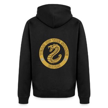 Année Chinoise 2025 Année du Serpent - Veste à capuche bio Premium Unisexe - noir - Dos - Nico (187cm)