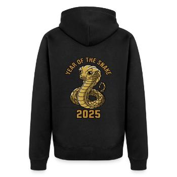 Année Chinoise 2025 Année du Serpent - Veste à capuche bio Premium Unisexe - noir - Dos - Nico (187cm)