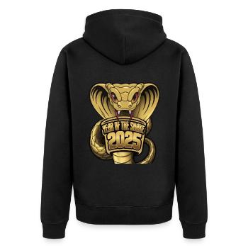 Année Chinoise 2025 Année du Serpent - Veste à capuche bio Premium Unisexe - noir - Dos - Nico (187cm)