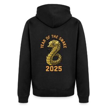 Année Chinoise 2025 Année du Serpent - Veste à capuche bio Premium Unisexe - noir - Dos - Nico (187cm)