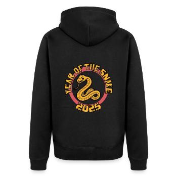 Année Chinoise 2025 Année du Serpent - Veste à capuche bio Premium Unisexe - noir - Dos - Nico (187cm)