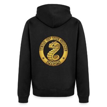 Année Chinoise 2025 Année du Serpent - Veste à capuche bio Premium Unisexe - noir - Dos - Nico (187cm)