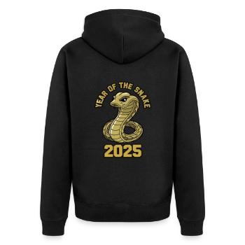 Année Chinoise 2025 Année du Serpent - Veste à capuche bio Premium Unisexe - noir - Dos - Nico (187cm)